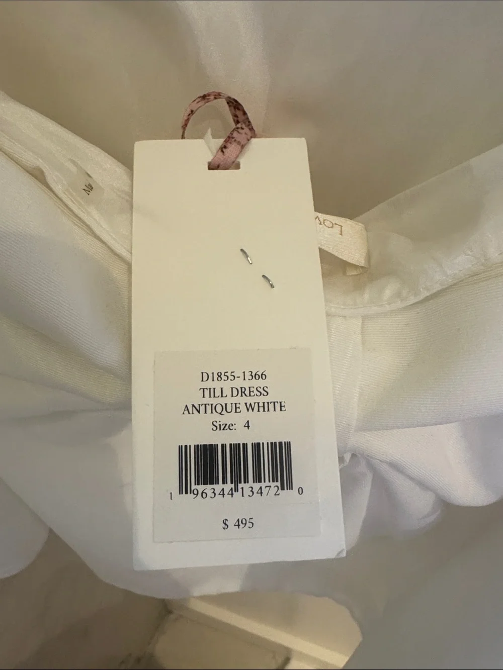 LoveShackFancy White Plunge V-Neck Mini Dress - Picture 7 of 8
